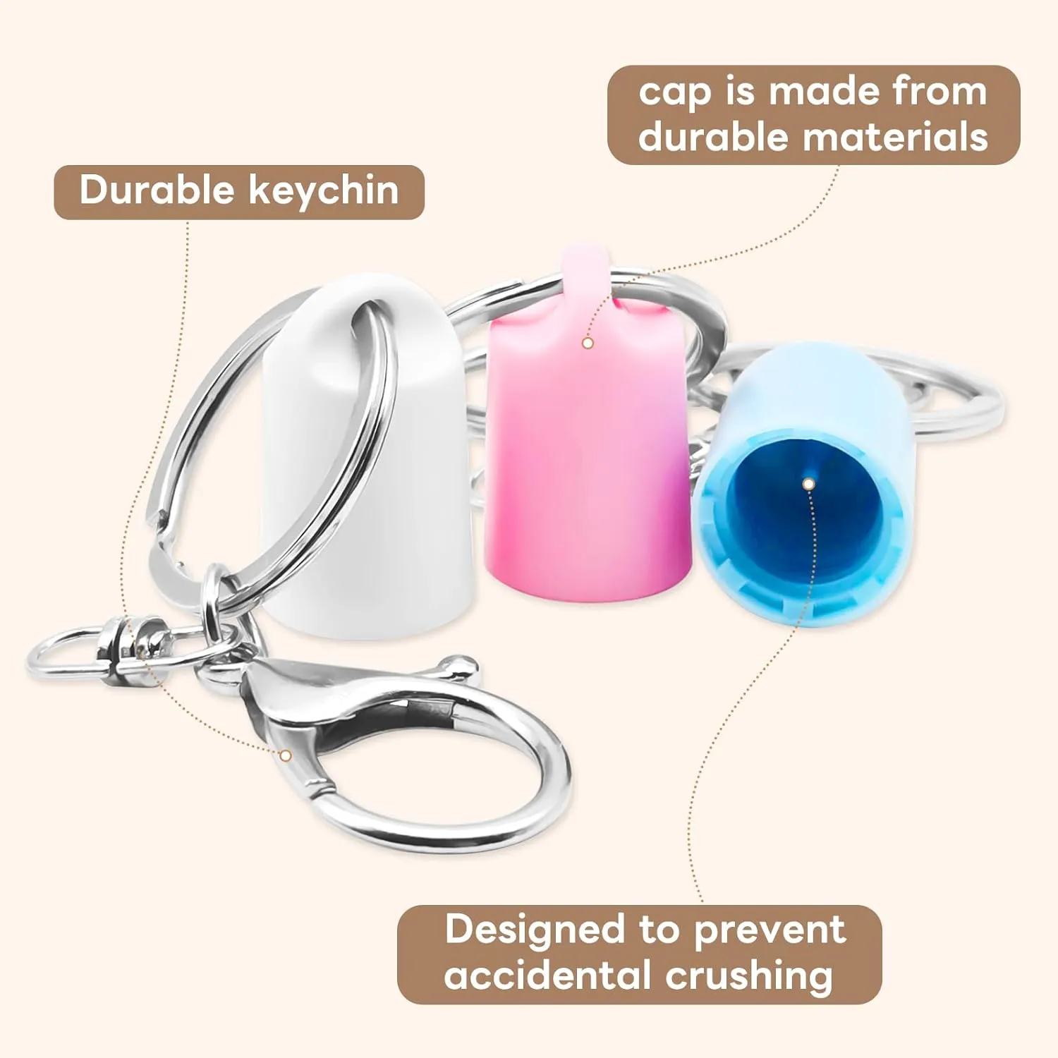 Lip Gloss Holder Keychain,Keychain Cap Compatible with Summer Fridays 0.5 oz & LANGIGE 0.35 oz Lip Balm