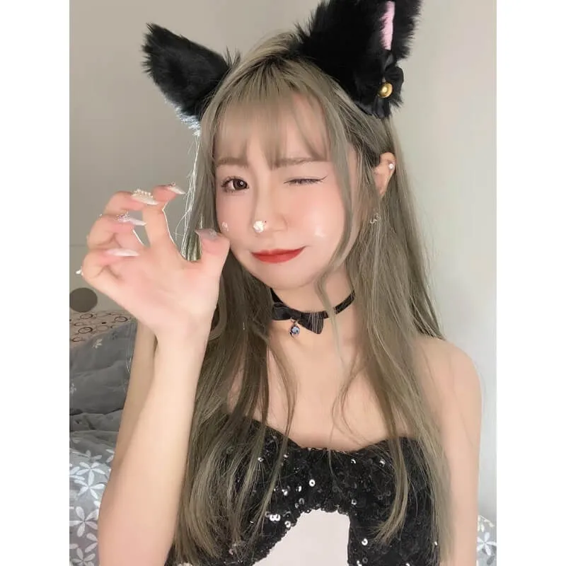 Lolita bow bell velvet choker