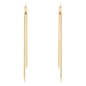 Long Chain Drop Earrings with Diamonds