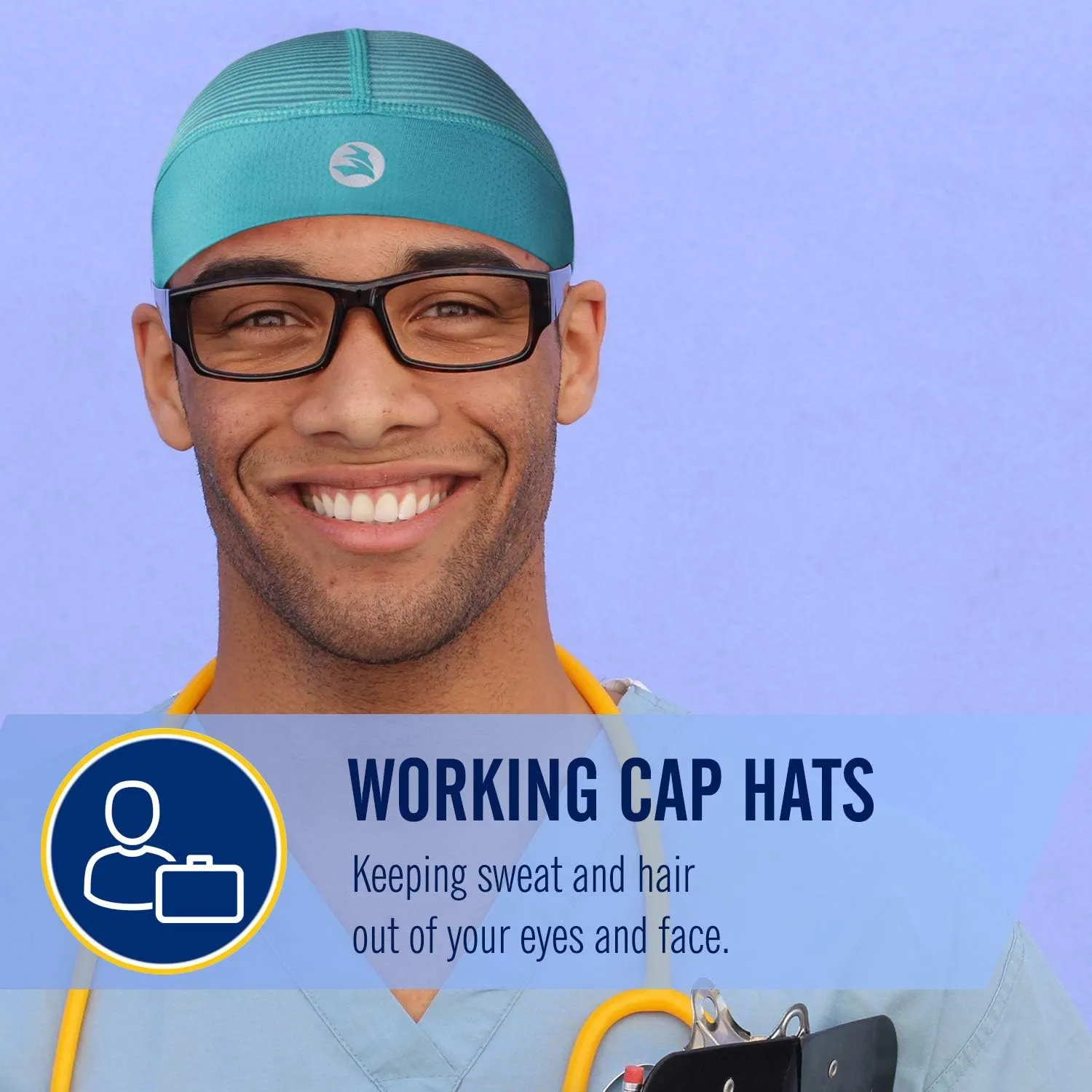 Low-Profile Cooling Helmet/Hard hat Liner, Stretch Working Cap, Summer Sweat Wicking Skull Cap, Running Beanie Sun Protection
