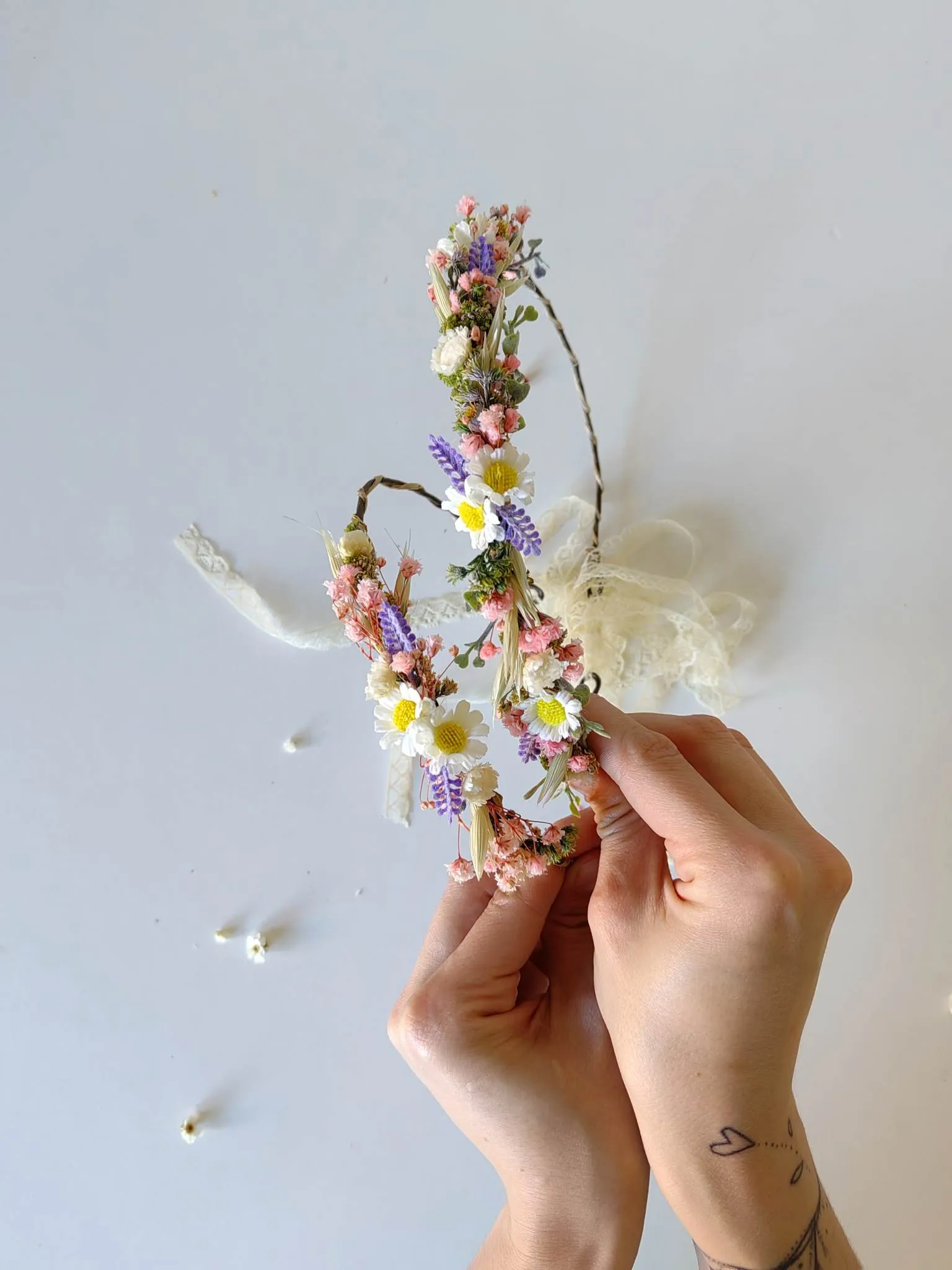 Matching set of meadow hair wreaths