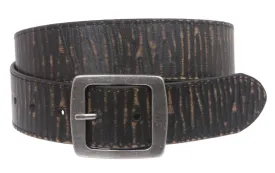 Men's Snap On 1 1/2" (38 mm) Rectangular Vintage Retro Leather Belt