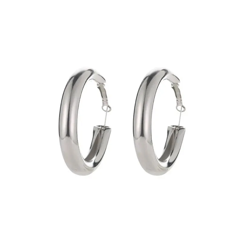 Minimalist Thick Tube Hoop Earrings