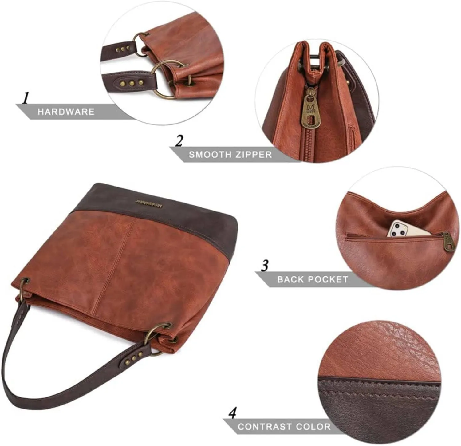 Montana West Purses for Women Hobo Shoulder Handbags with Zipper