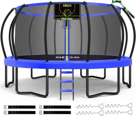 ORCC 1200LBS Weight Capacity Trampoline 16 15 14 12 10 8FT Outdoor Yard Trampolines for Kids Adults Outdoor Yard Trampolines for Kids Adults
