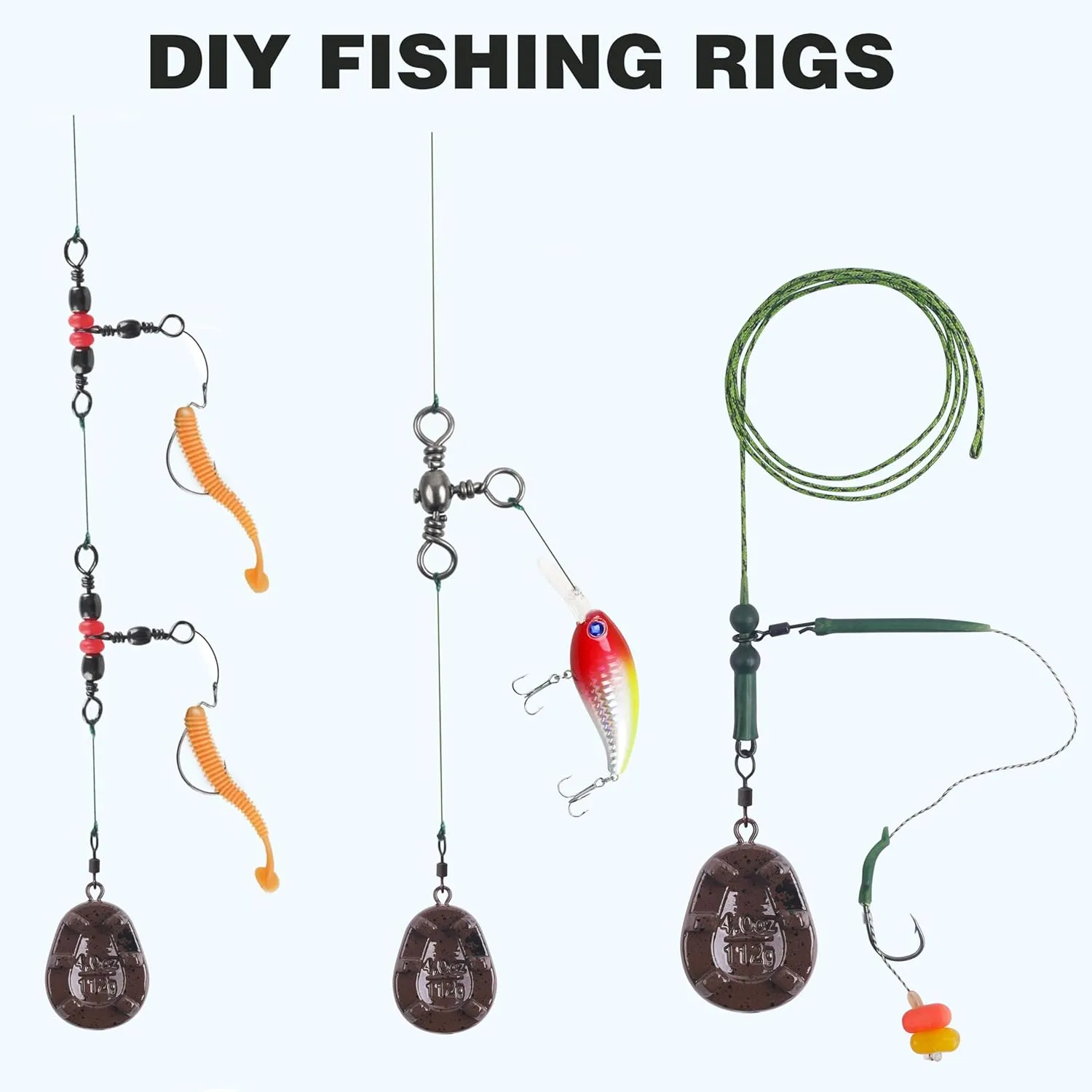 OROOTL Carp Fishing Weights Sinkers, 5pcs Carp Weight with Rolling Swivels Coated Tapered Flat Pear Fishing Sinkers with Swivels Carp Fishing Tackle