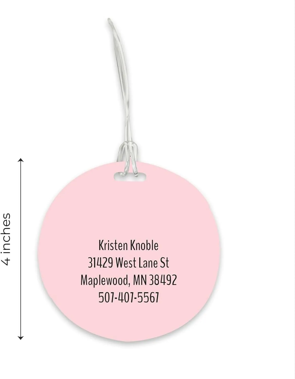 Personalized Pastel Geometric Monogram Luggage Tag / 4" Round Custom Trendy Bag Tag/Double Sided Durable Plastic Circle Luggage Tag with Plastic Strap/Made in The USA