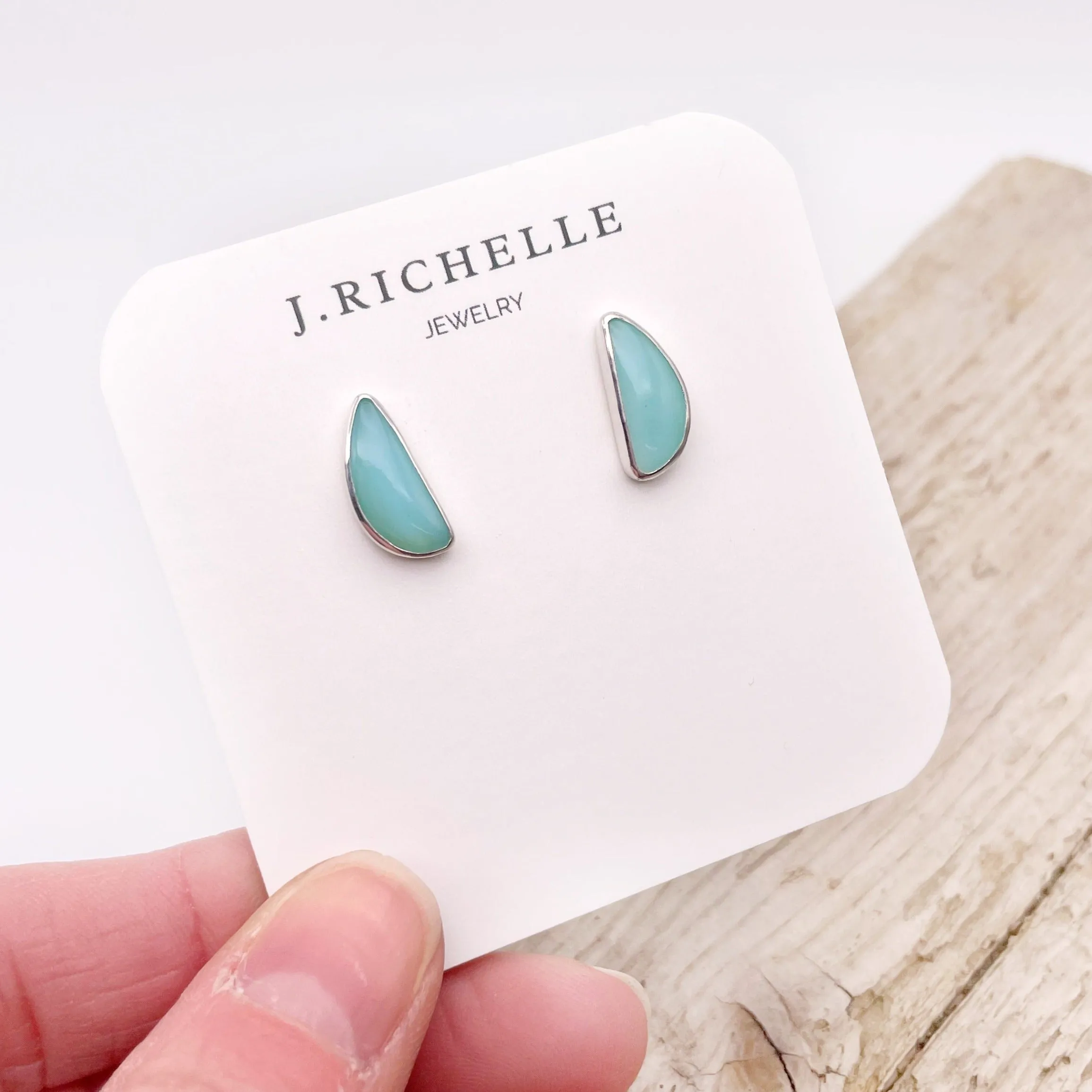 Peruvian Opal Stud Earring No. 07
