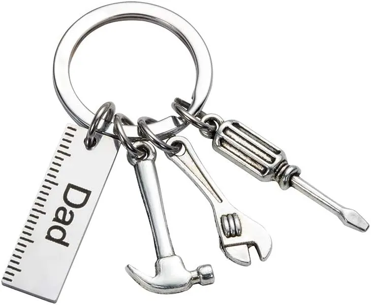 Pop Keychain with Ruler Hammer Wrench Screwdriver Gifts for Dad, Fathers Day Birthday Gifts from daughter and Son