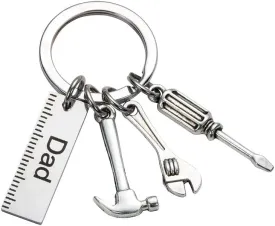 Pop Keychain with Ruler Hammer Wrench Screwdriver Gifts for Dad, Fathers Day Birthday Gifts from daughter and Son