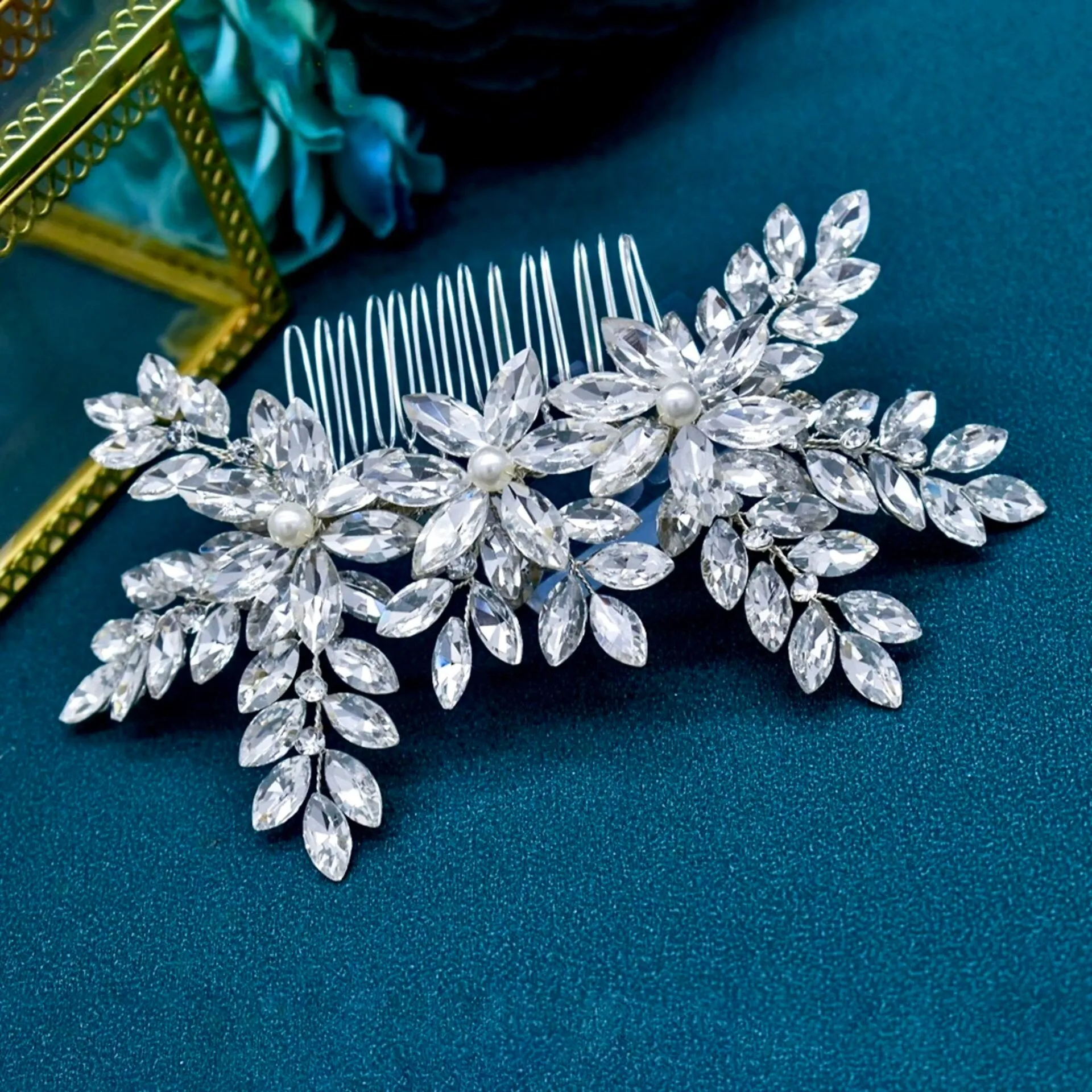 "Augustine" - Pearl and Crystal Bridal Hair Comb