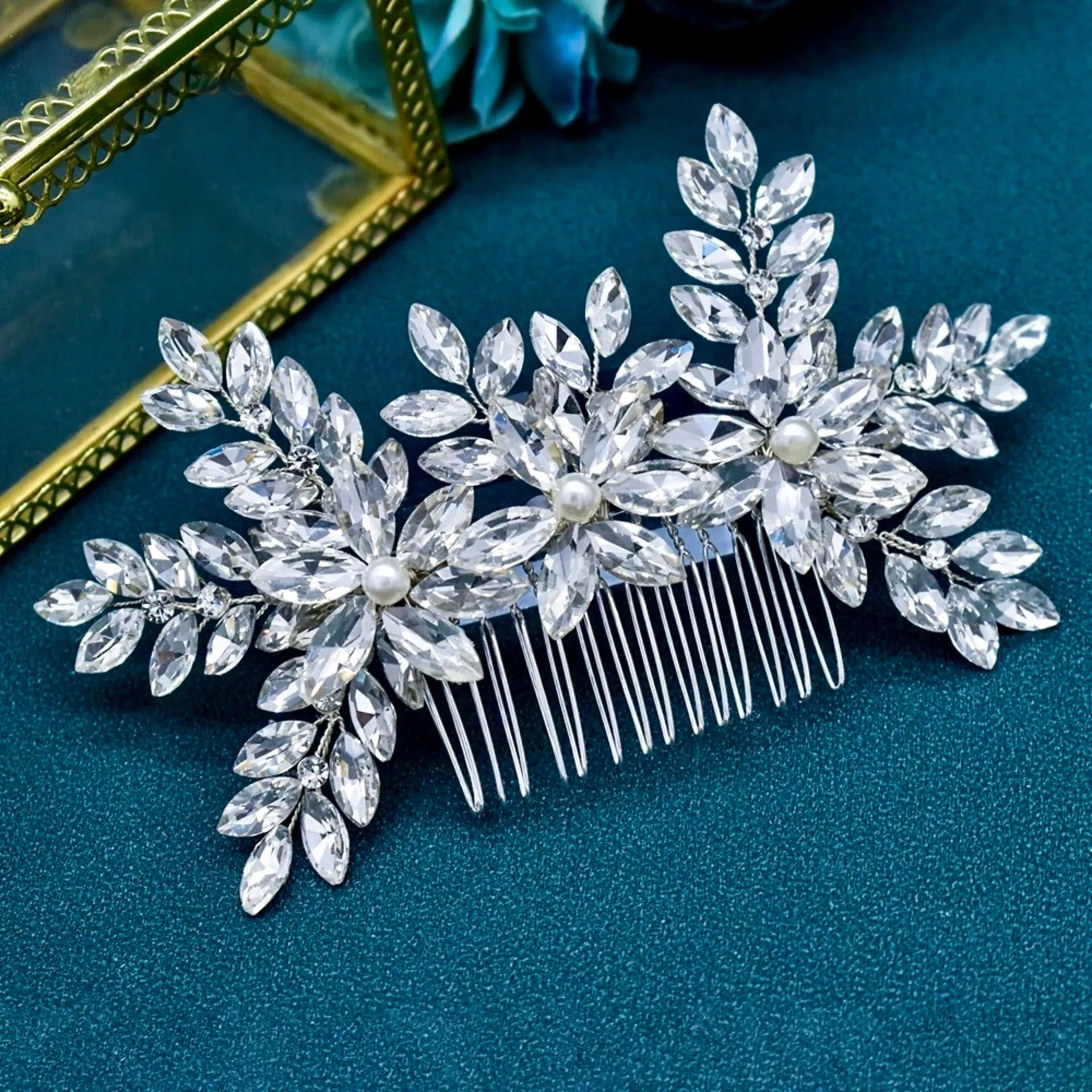 "Augustine" - Pearl and Crystal Bridal Hair Comb