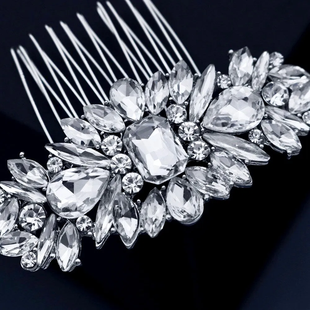 "Ceana" - Silver Crystal Bridal Hair Comb