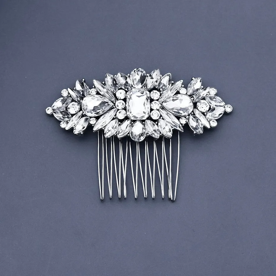 "Ceana" - Silver Crystal Bridal Hair Comb