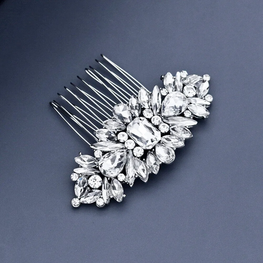 "Ceana" - Silver Crystal Bridal Hair Comb