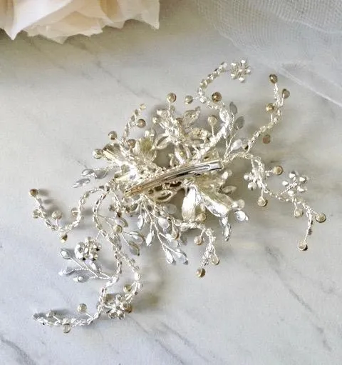"Clarise" - Crystal Bridal Hair Clip/Vine
