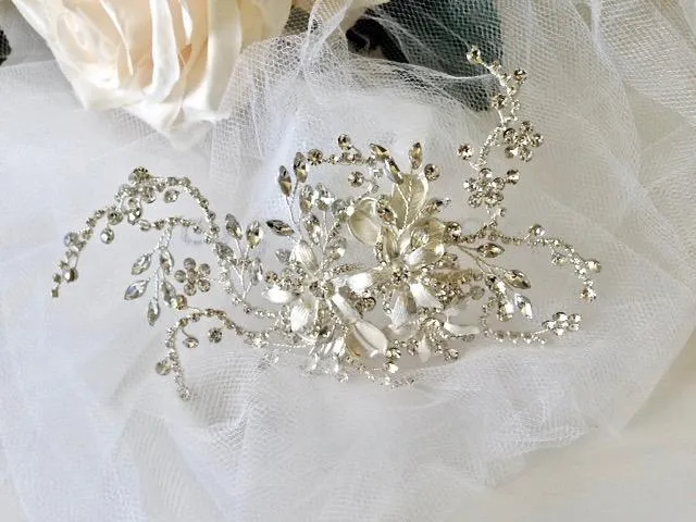 "Clarise" - Crystal Bridal Hair Clip/Vine