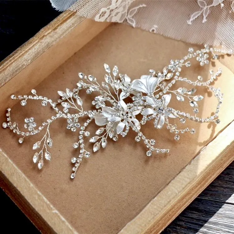 "Clarise" - Crystal Bridal Hair Clip/Vine