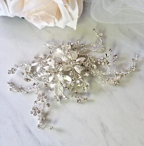 "Clarise" - Crystal Bridal Hair Clip/Vine