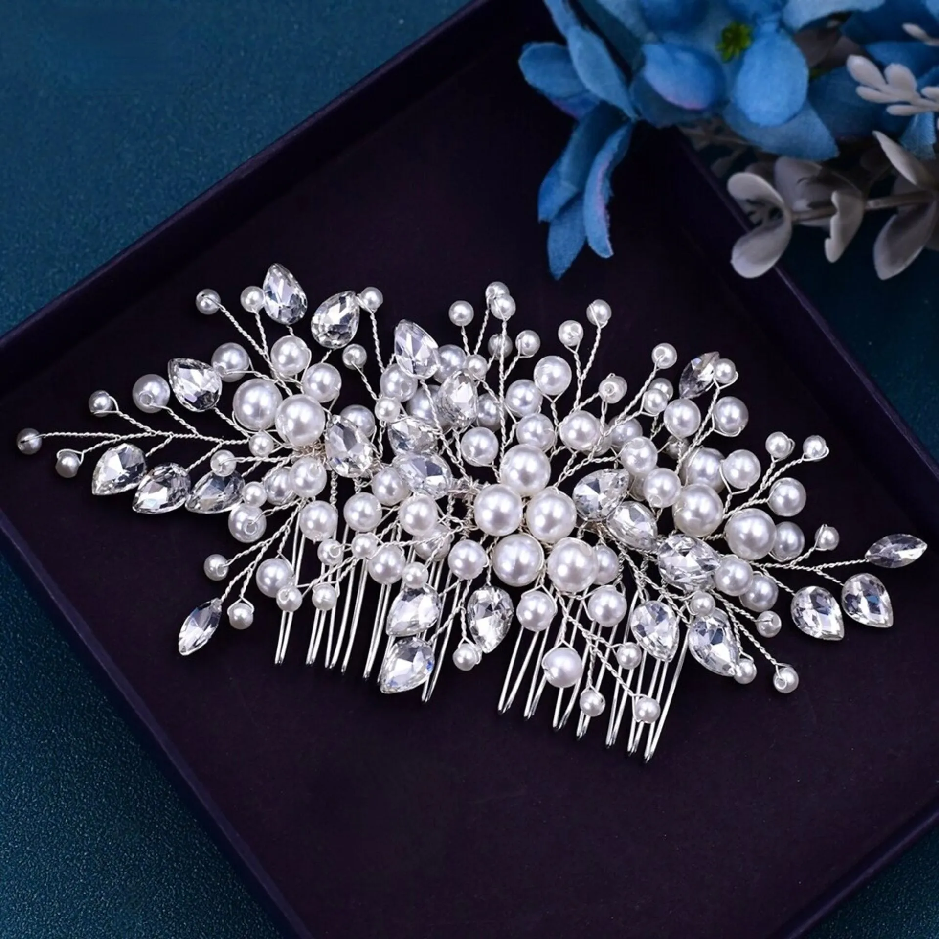 "Kalani" - Pearl and Crystal Bridal Hair Comb