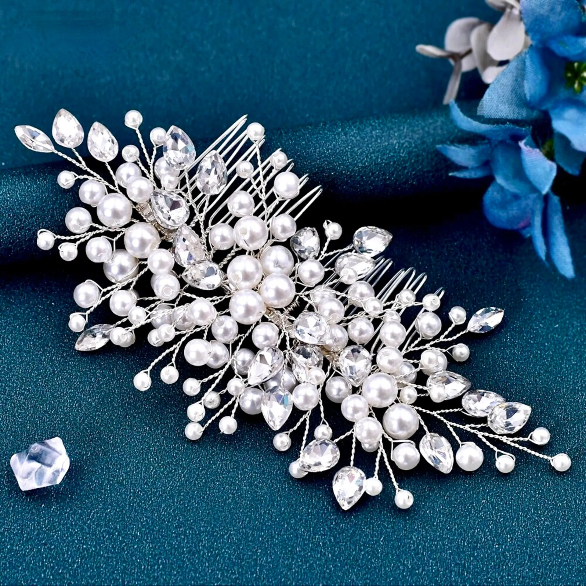 "Kalani" - Pearl and Crystal Bridal Hair Comb