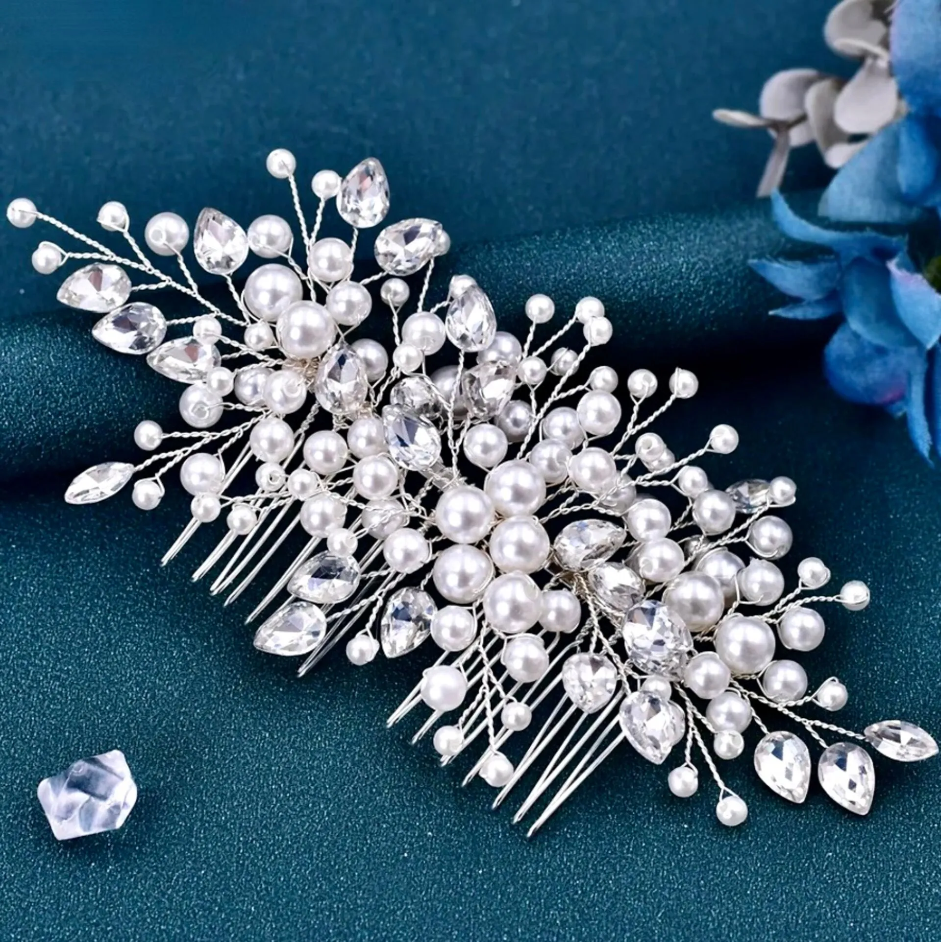 "Kalani" - Pearl and Crystal Bridal Hair Comb