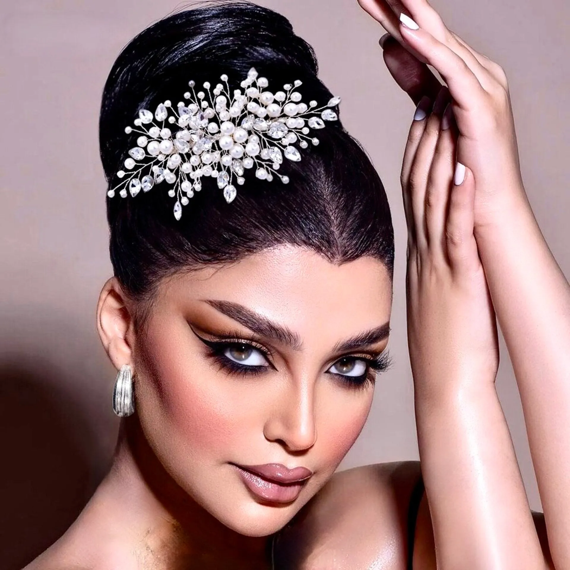 "Kalani" - Pearl and Crystal Bridal Hair Comb
