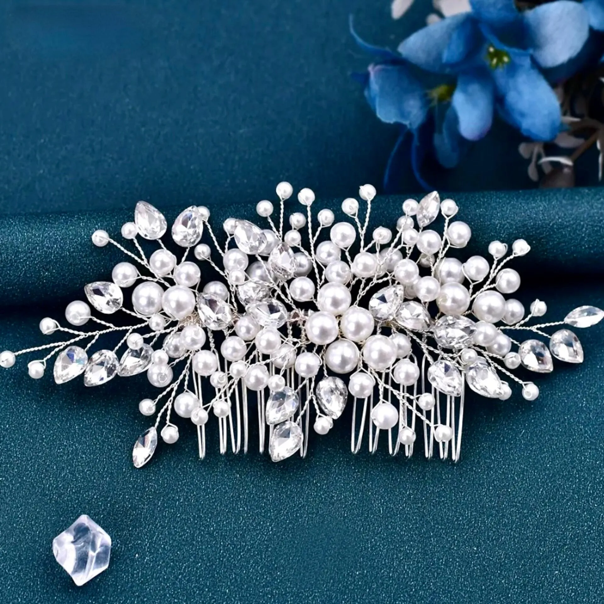 "Kalani" - Pearl and Crystal Bridal Hair Comb
