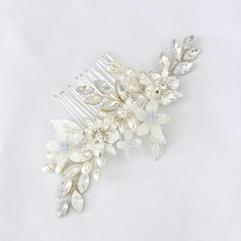 "Kelsie" - Opal Bridal Hair Comb and Pin Set