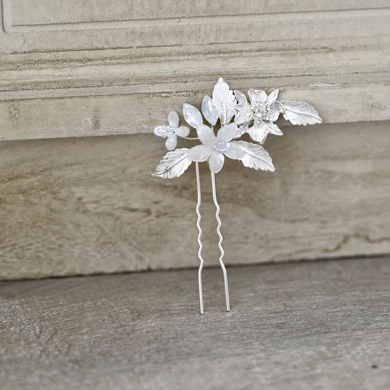 "Kelsie" - Opal Bridal Hair Comb and Pin Set