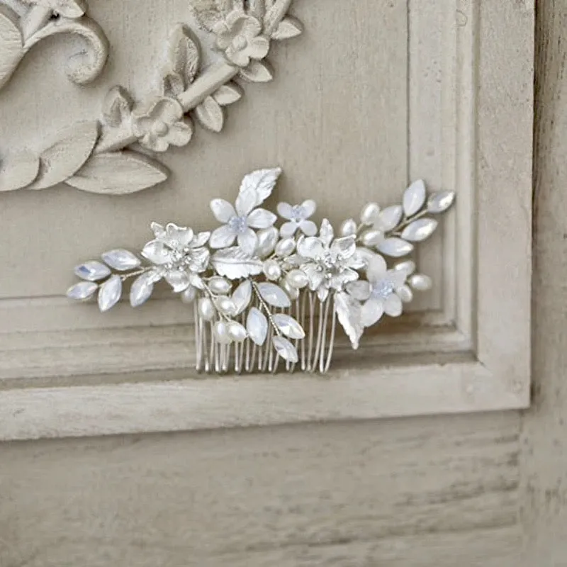 "Kelsie" - Opal Bridal Hair Comb and Pin Set