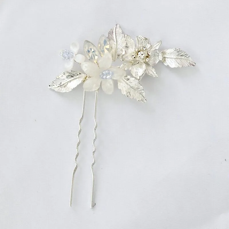 "Kelsie" - Opal Bridal Hair Comb and Pin Set