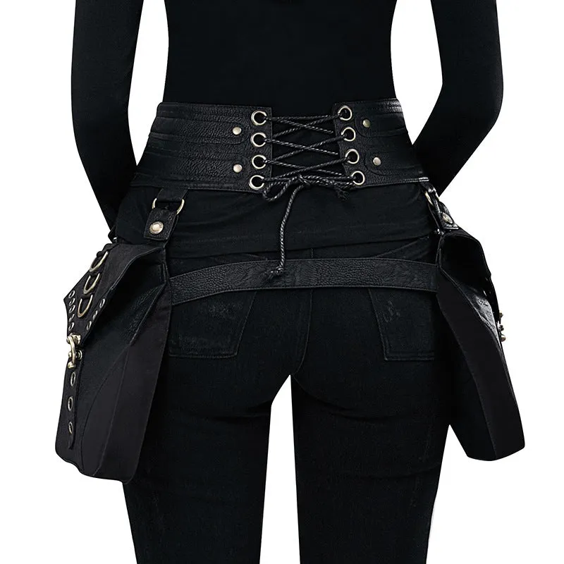 Retro Gothic Vintage Motorcycle Bag Steampunk Waist Leg Bags