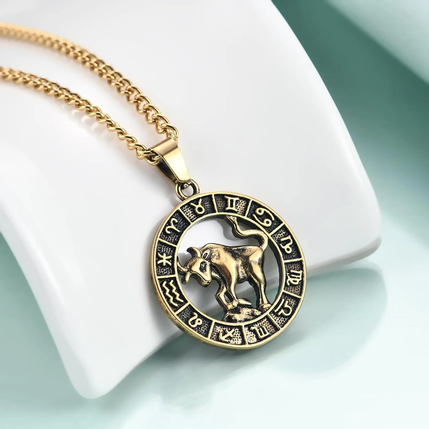Rnivida Zodiac Sign Necklaces,Constellation Necklace Pendant for Women and Men Personalized Astrology Jewelry