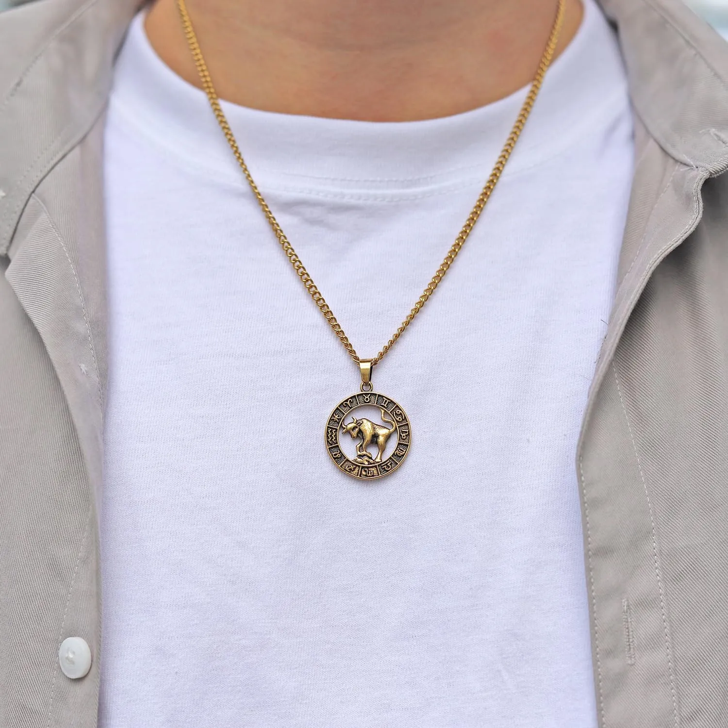 Rnivida Zodiac Sign Necklaces,Constellation Necklace Pendant for Women and Men Personalized Astrology Jewelry