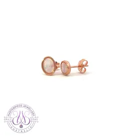 Rose Gold plated 7x5mm Silver studs