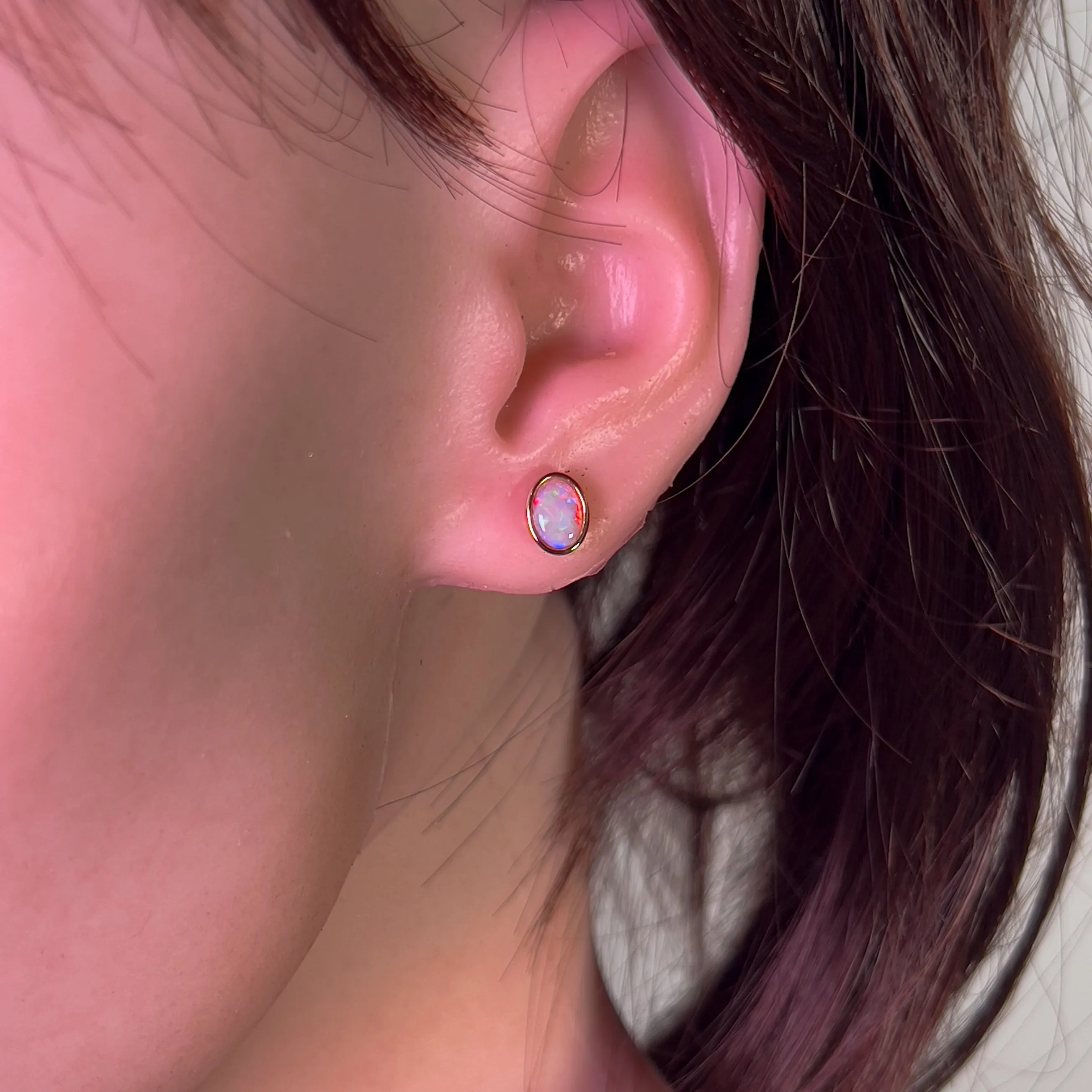 Rose Gold plated 7x5mm Silver studs