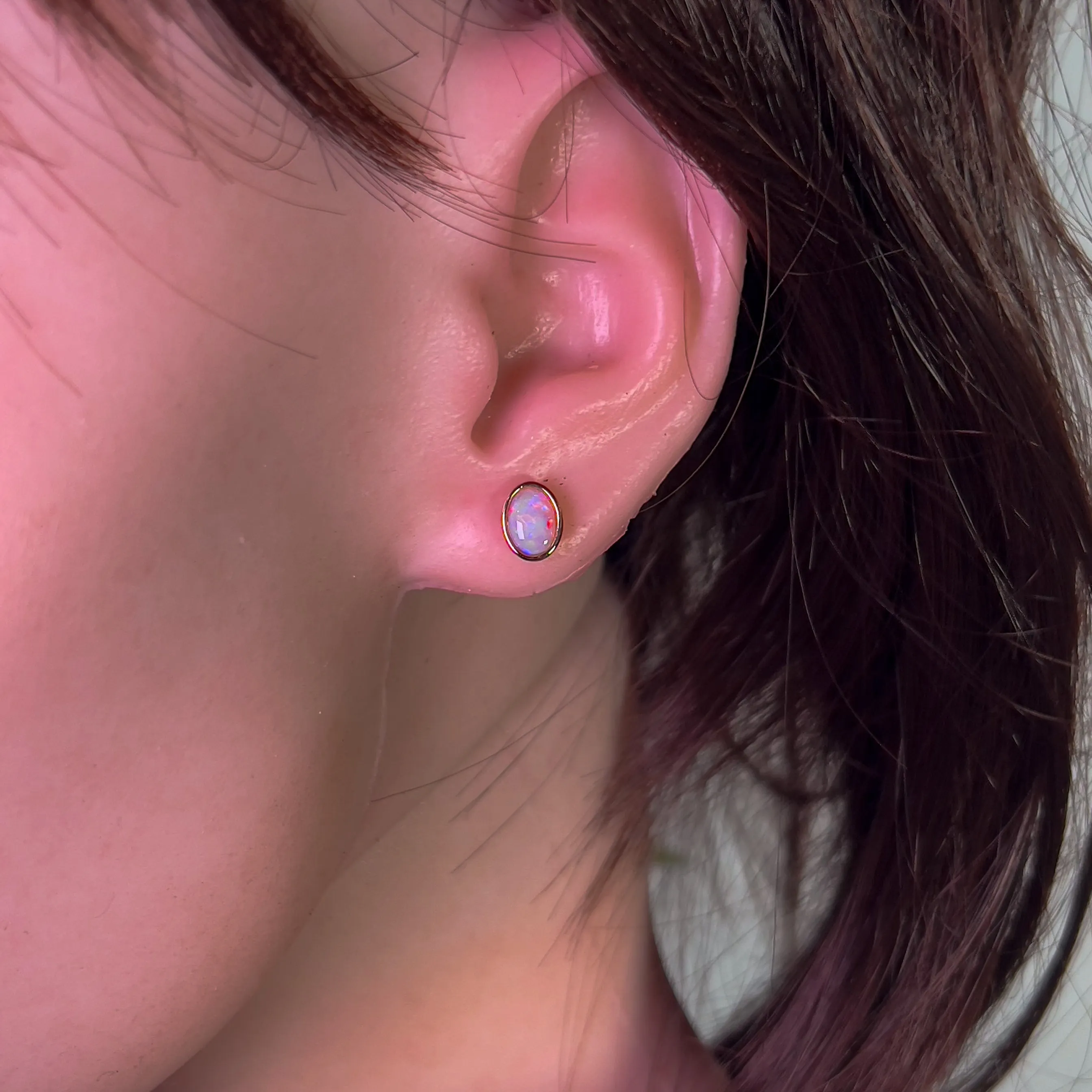 Rose Gold plated 7x5mm Silver studs