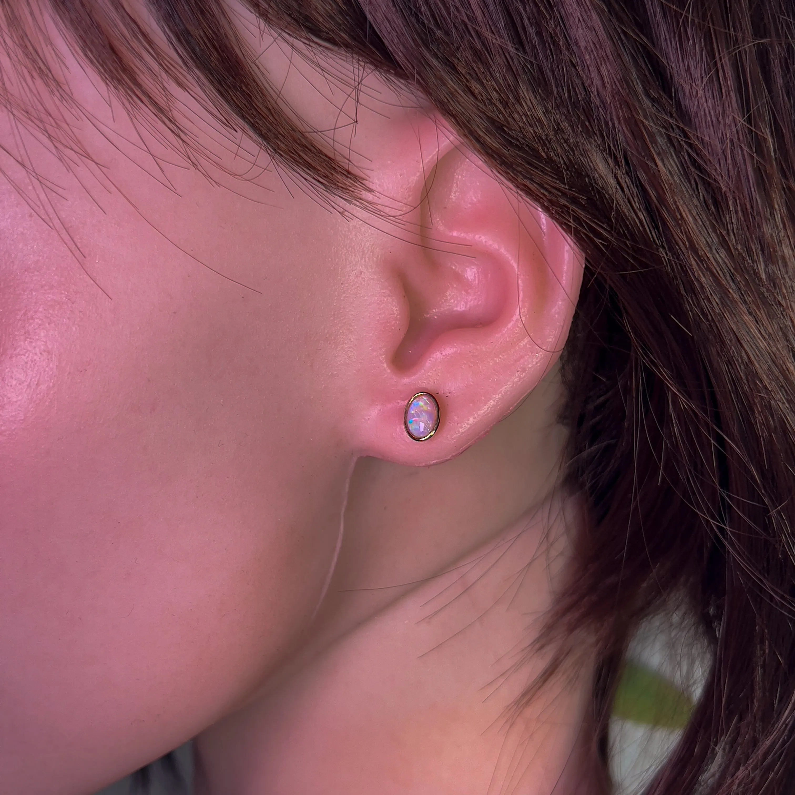 Rose Gold plated 7x5mm Silver studs