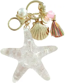 Shell Keyring Ocean Keychain Beach Bag Tassel Charm Shell Tassel Key Ring Beach Keyring Key Christmas and Valentine's Day Keychain