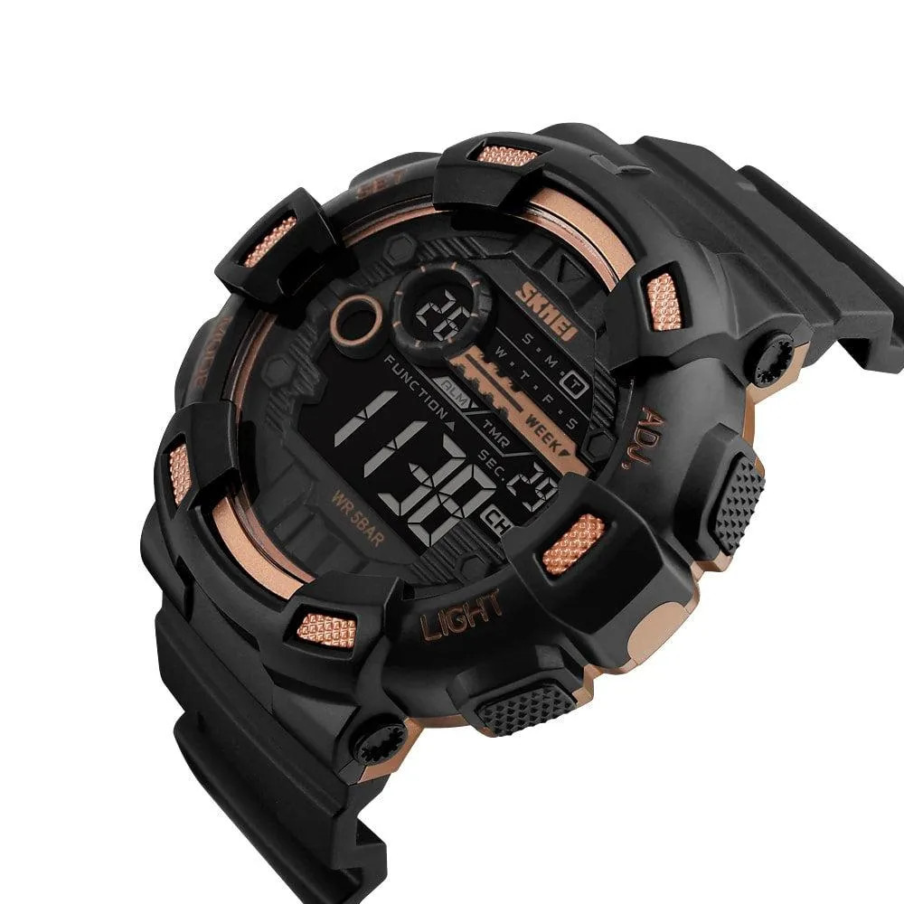 Skmei 1243 Gold Original Digital waterproof Sports Watch For Men Boys