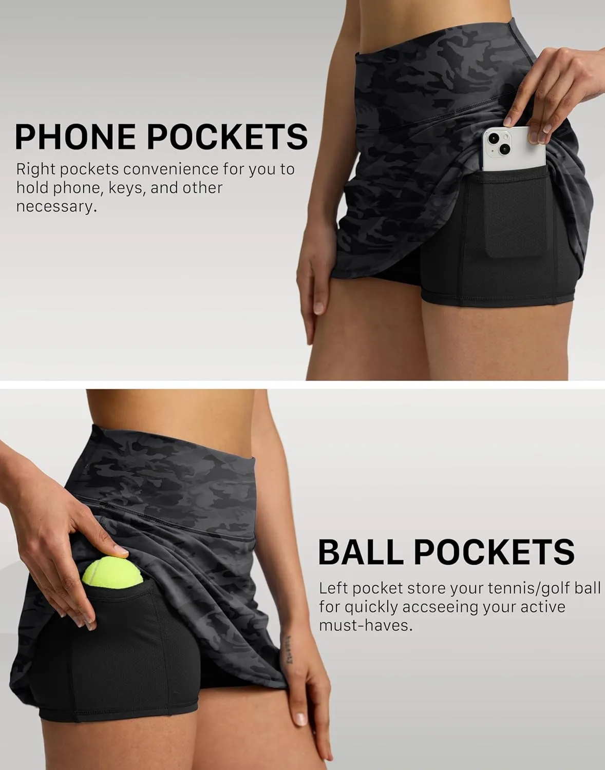 Soothfeel Tennis Skirts for Women High Waisted Golf Skirt with Shorts Pockets Workout Athletic Skort for Summer Casual