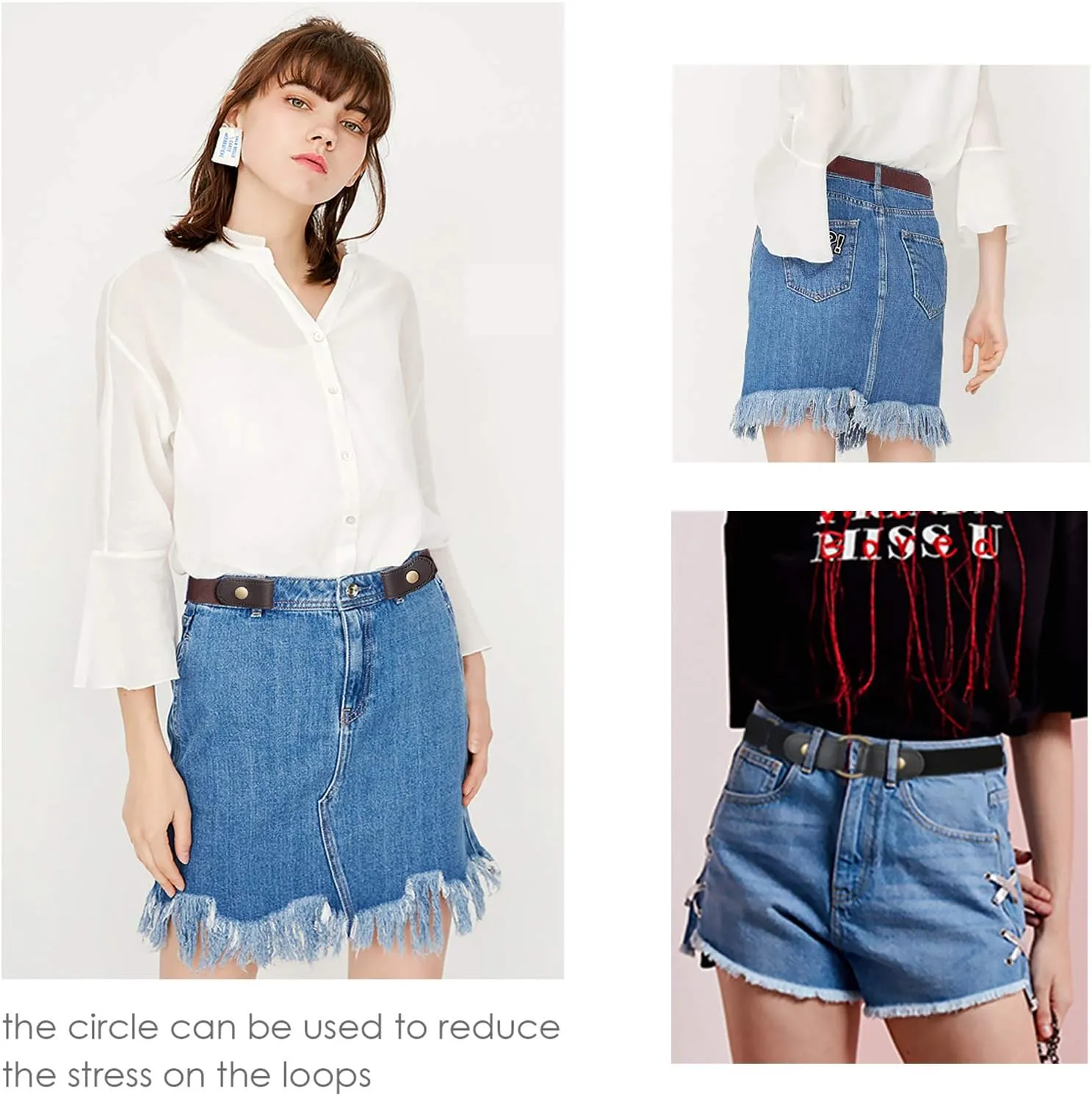SUOSDEY No Buckle Elastic Stretch Belts for Men and Women, Comfortable Invisible Belts for Jeans Pants