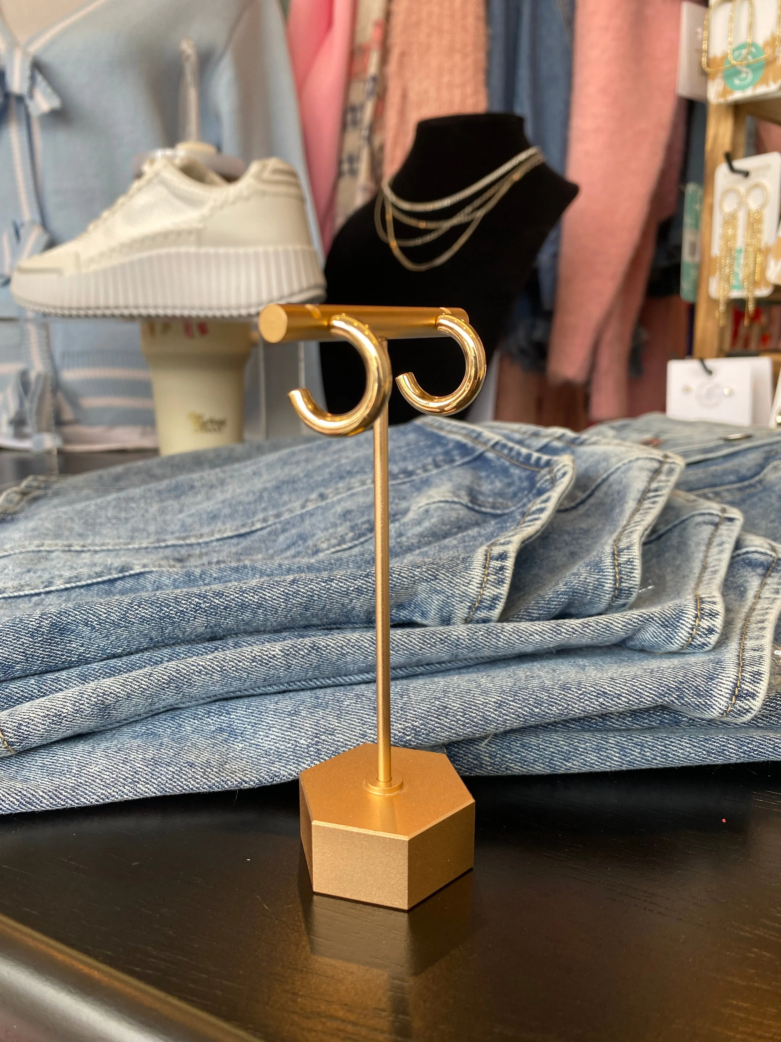 Thick Basic Gold Post Hoop