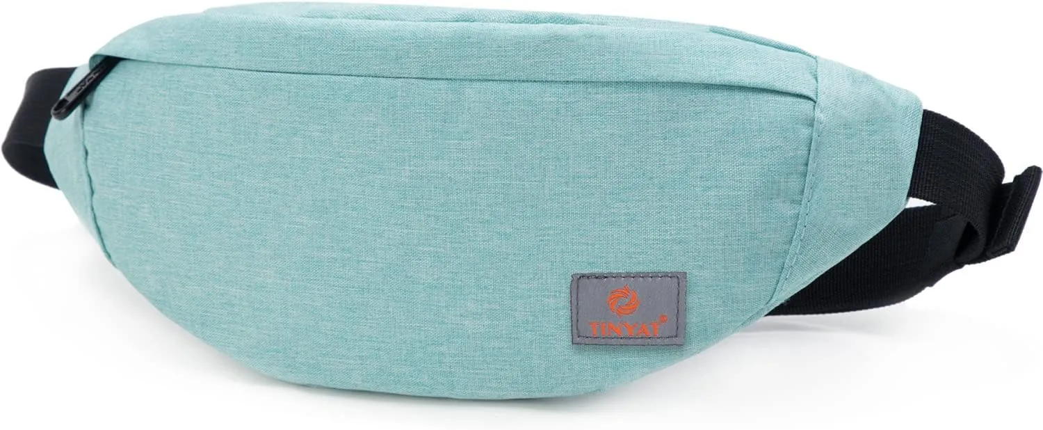 TINYAT Small Fanny Packs for Women Men Waist Bag Sling Bag Super Lightweight For Travel Cashier's box, Tool Kit T201, Green
