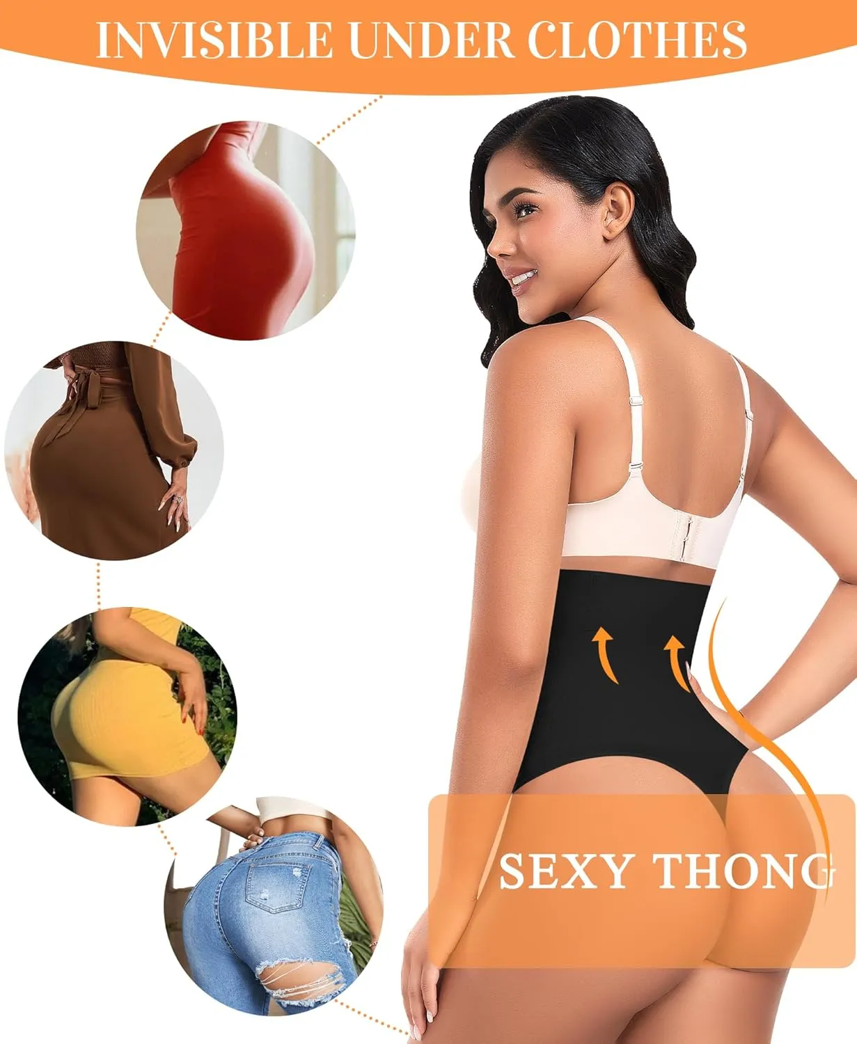 Tummy Control Thong Shapewear for Women High Waisted Body Shaper Panties Shaping Thong Girdle Underwear