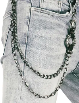 Unisex Punk Chains for Pants, Heavy Duty Belt Chains Hip Hop Trousers Jeans Chain with Lobster Clasps for Wallet Keys