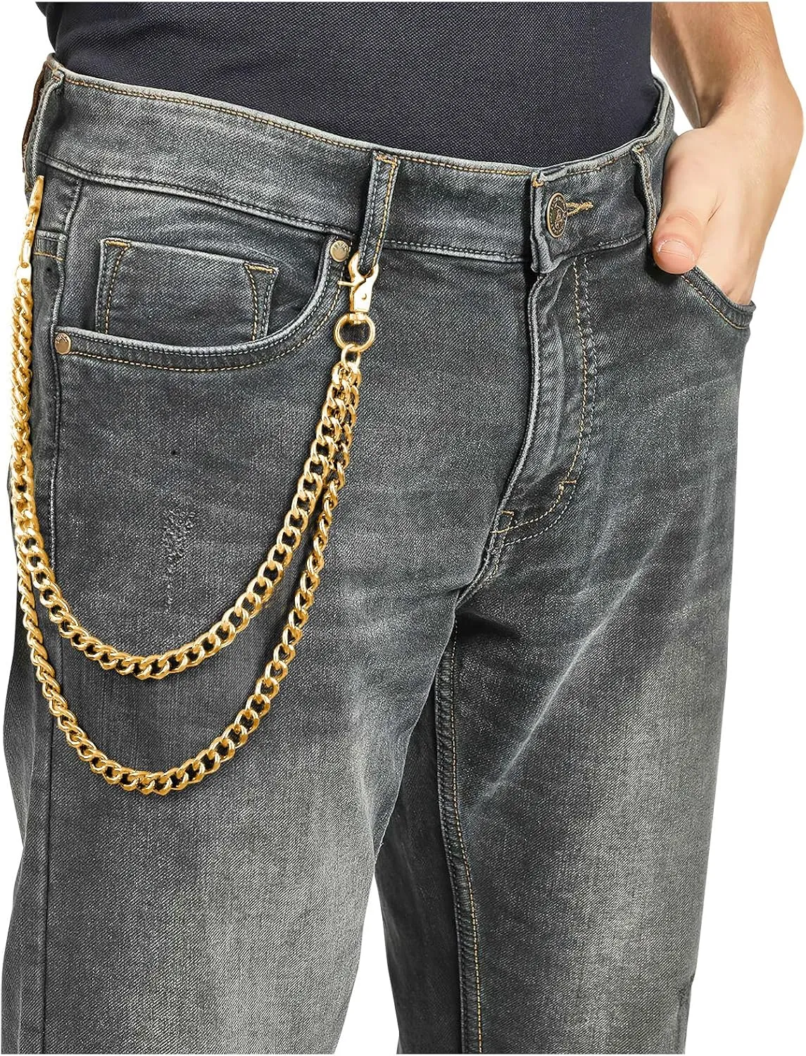WERFORU Men Women Heavy Duty Wallet Chain Hip Hop Punk Jeans Chain Biker Motorcycle Keychain