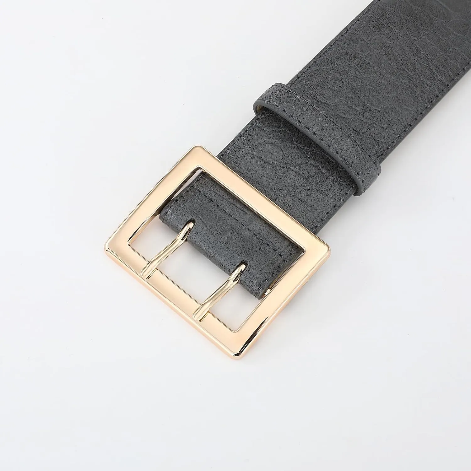 Wide Belts for Women Leather Wide Belts Fashion Thick Black Belt With Gold Buckle Belt for Dresses
