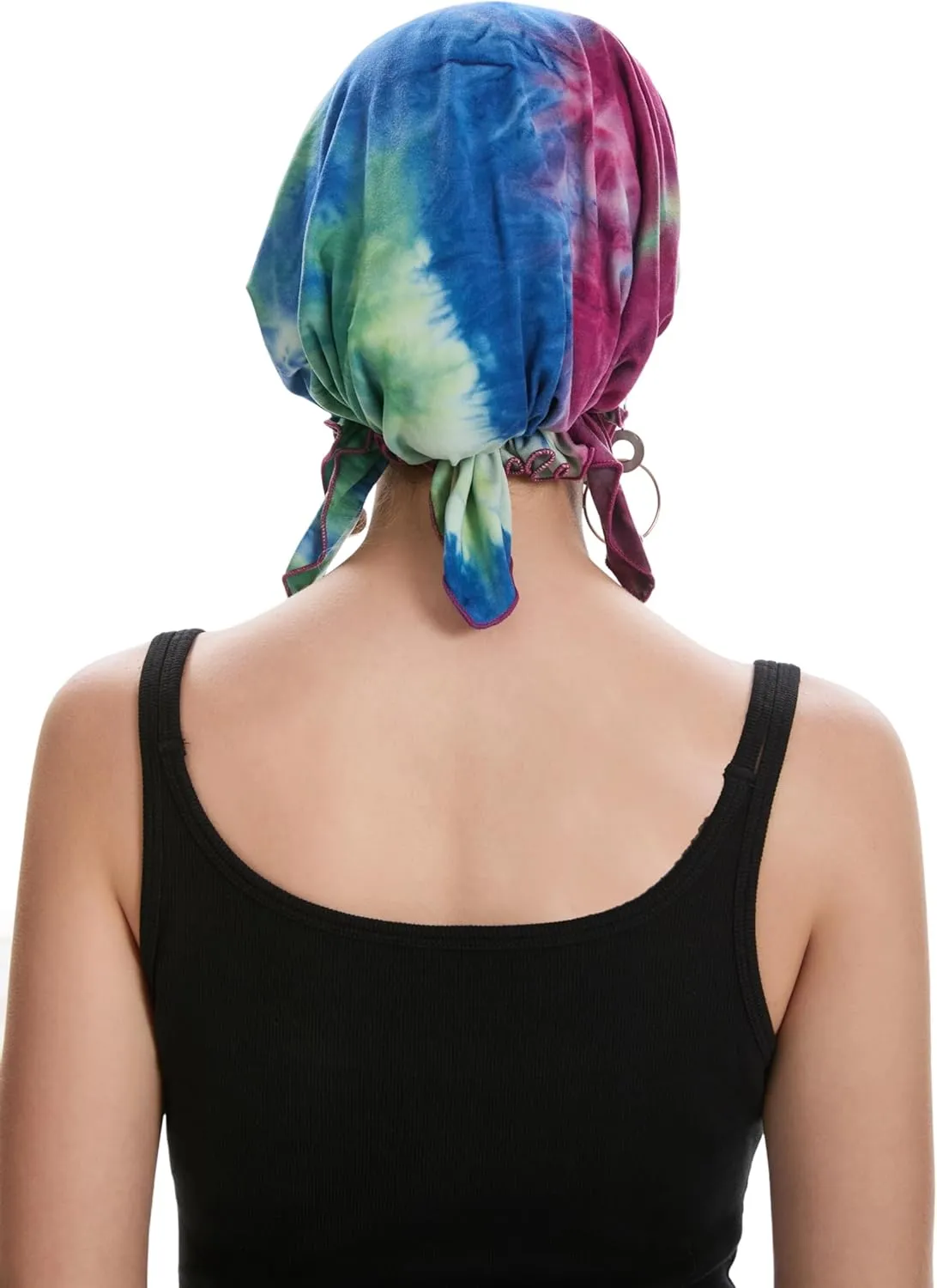 Women Summer Chemo Beanie Hat Tie Dye Turbans Pre Tied Headwear
